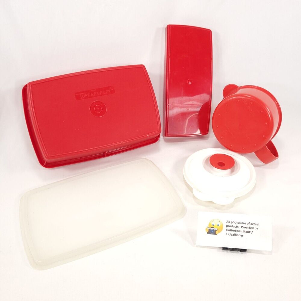 Tupperware Bundle #1535 Tray #767 Stow-N-Go #3155 Soup Mug #5107L Tumblers - Picture 9 of 10